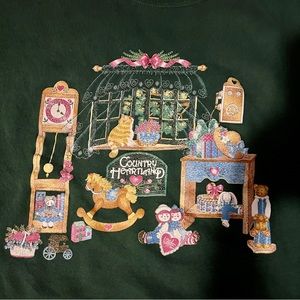Country heartland, long sleeve sweater by and less designs Made in USA Size Lg